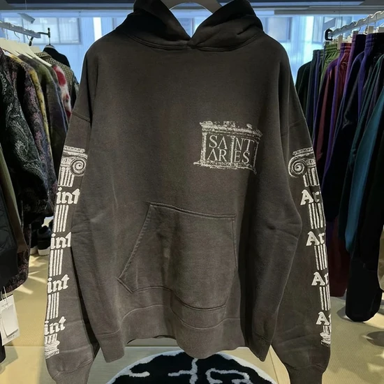 Saint Aries Logo Hoodie チャコール セイント アリーズ ロゴ パーカー チャコール