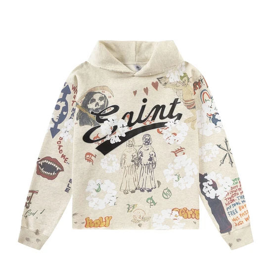 Saint Michael Logo Hoodie オフホワイト セント マイケル ロゴ パーカー オフホワイト