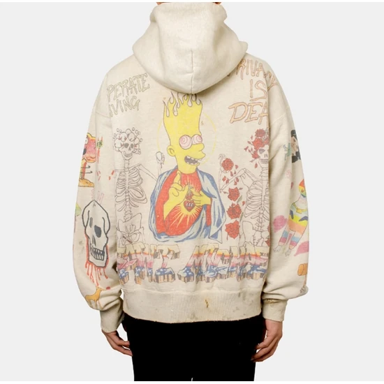 Saint Michael Allover Print Hoodie オフホワイト セント マイケル オールオーバー プリント パーカー オフホワイト