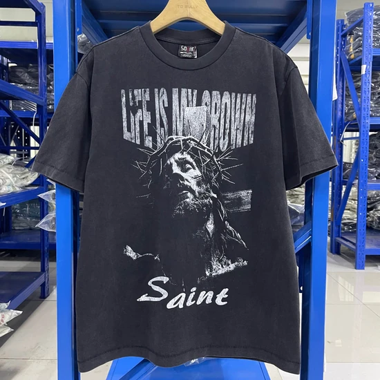 Saint Michael Graphic Logo T-Shirt チャコール セイント マイケル グラフィック ロゴ Tシャツ チャコール