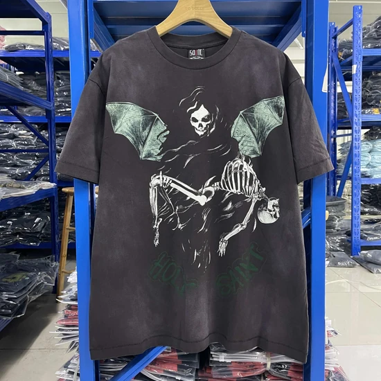 Saint Michael Logo Graphic T-Shirt チャコール セイント マイケル ロゴ グラフィック Tシャツ チャコール