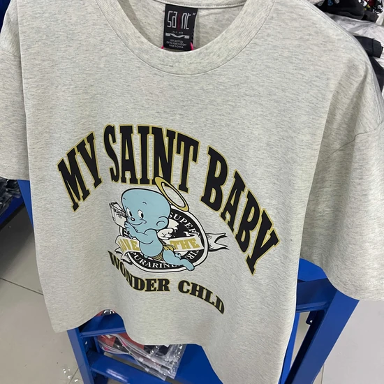 Saint Michael Logo T-Shirt グレー セイント マイケル ロゴ Tシャツ グレー