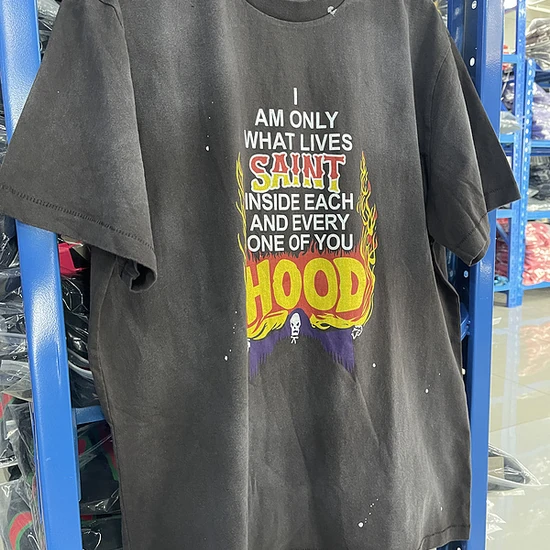 Saint Michael Logo Graphic Crew Neck T-Shirt チャコール セント マイケル ロゴ グラフィック クルーネック Tシャツ チャコール