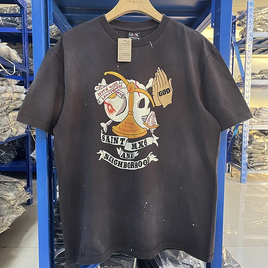 Saint Michael Graphic Logo T-Shirt チャコール セイント マイケル グラフィック ロゴ Tシャツ チャコール