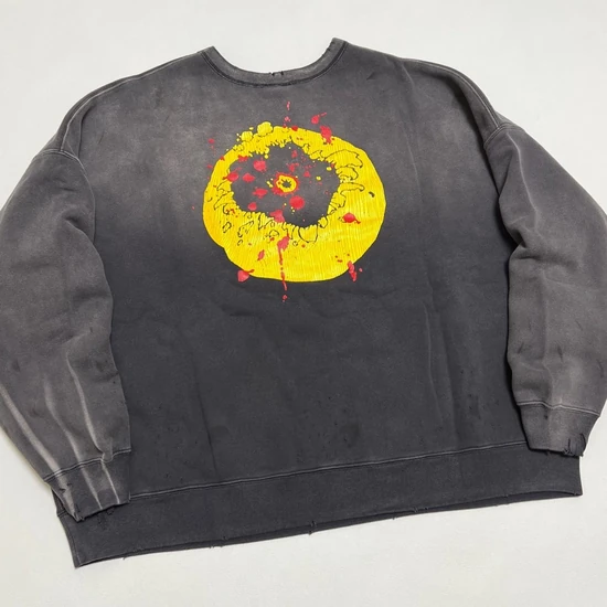 Saint Michael Logo Crew Neck Sweatshirt チャコール セント マイケル ロゴ クルーネック スウェットシャツ チャコール