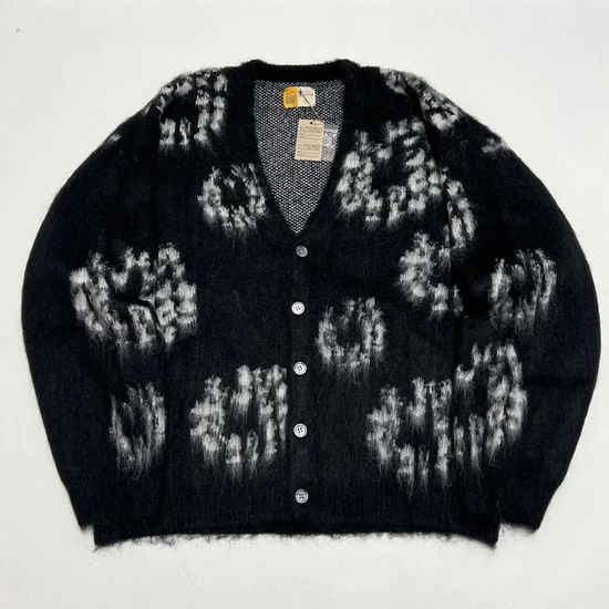 Saint Michael x Denim Tears Floral Mohair V-Neck Cardigan ブラック セイント マイケル × デニム ティアーズ フローラル モヘア Vネック カーディガン ブラック