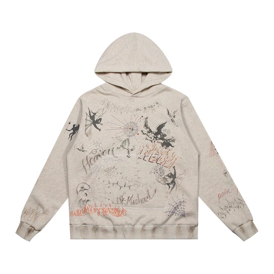 Saint Michael Distressed Graphic Hoodie オフホワイト セイント マイケル ディストレスド グラフィック パーカー オフホワイト