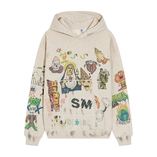 Saint Michael Logo Hoodie ヘザー セイント マイケル ロゴ パーカー ヘザー
