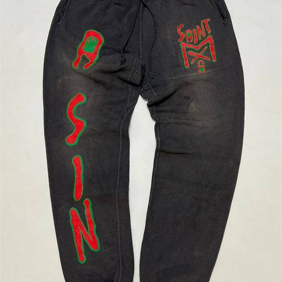 Saint Michael Logo Sweatpants チャコール セイント マイケル ロゴ スウェットパンツ チャコール
