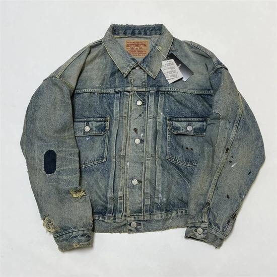 Saint Michael Distressed Trucker Jacket デニム セイント マイケル ディストレスド トラッカー ジャケット デニム