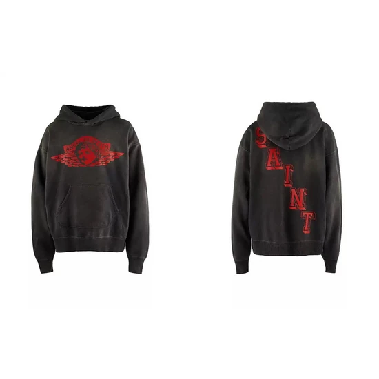 Saint Michael Logo Hoodie チャコール セイント マイケル ロゴ パーカー チャコール