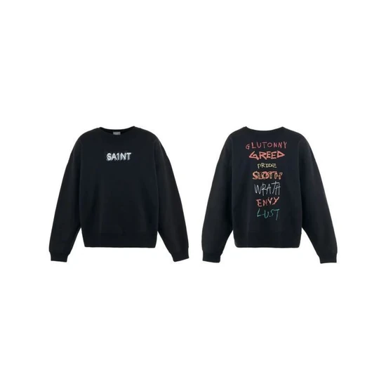 Saint Michael Logo Crew Neck Sweatshirt セイント マイケル ロゴ クルーネック スウェットシャツ