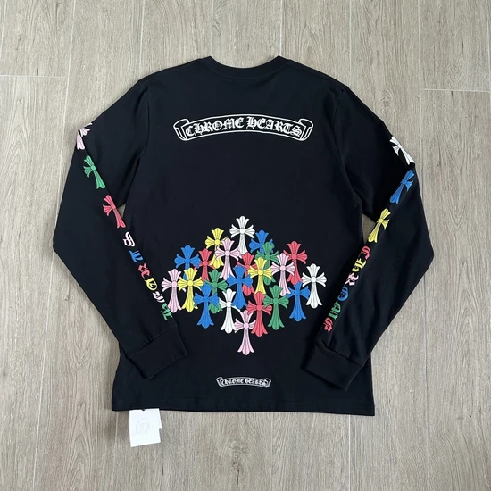 Chrome Hearts Logo Floral Cross Long Sleeve T-Shirt クロムハーツ ロゴ フローラル クロス ロングスリーブ Tシャツ