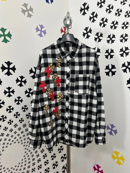 Chrome Hearts Logo Check Button-Up Shirt クロム ハーツ ロゴ チェック ボタン アップ シャツ