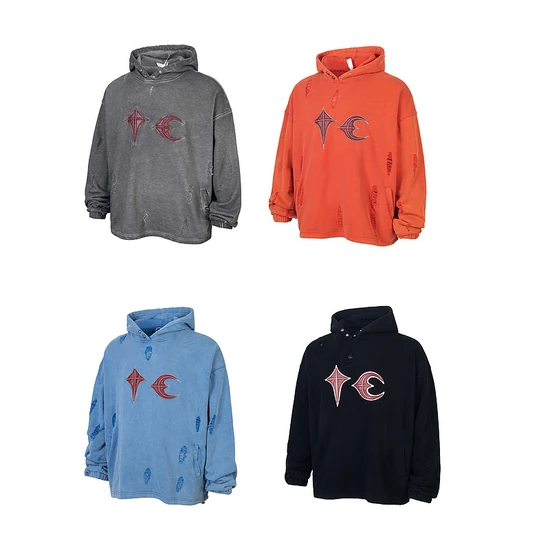 Thug Club Logo Distressed Hoodie サグ クラブ ロゴ ディストレスド パーカー