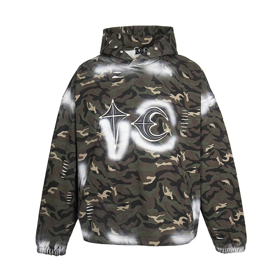 Thug Club Logo Camo Zip-Up Hoodie サグ クラブ ロゴ カモ ジップアップ パーカー
