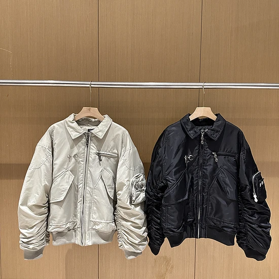 Thug Club Logo Studded Back Bomber Jacket サグ クラブ ロゴ スタッズ バック ボンバー ジャケット