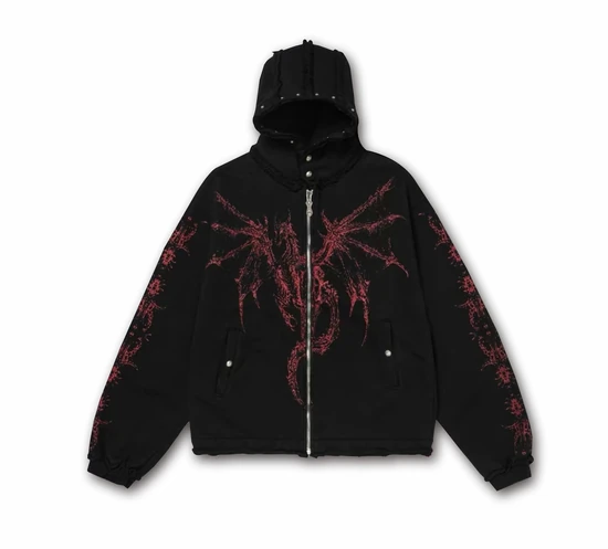 Thug Club Graphic Zip-Up Hoodie サグ クラブ グラフィック ジップアップ パーカー