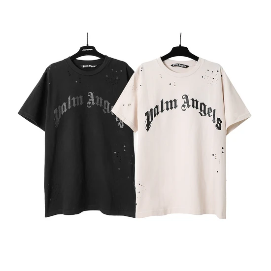 Palm Angels Logo Distressed T-Shirt パーム エンジェルス ロゴ ディストレスド Tシャツ