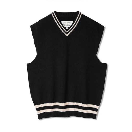 Maison Margiela Stripes V-Neck Sweater Vest メゾン マルジェラ ストライプ Vネック セーター ベスト