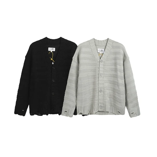 Maison Margiela Logo Distressed Cardigan メゾン マルジェラ ロゴ ディストレスド カーディガン
