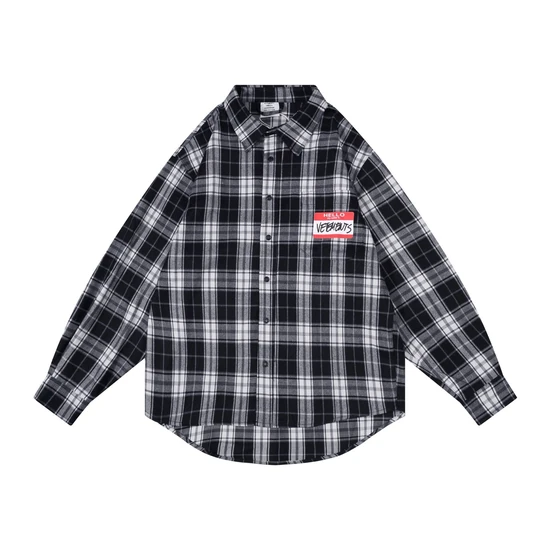 Vetements Logo Check Oversized Plaid Button-Up Shirt ヴェトモン ロゴ チェック オーバーサイズ プレイド ボタンアップ シャツ