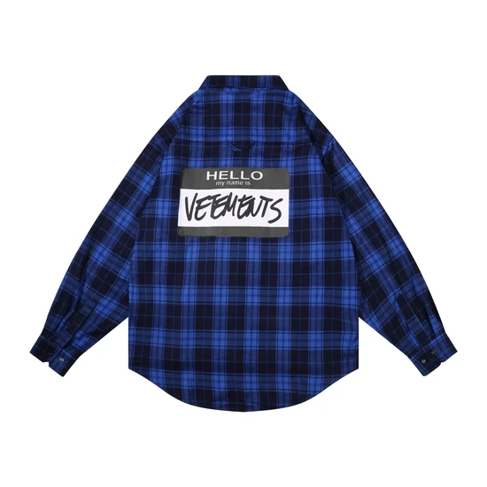 Vetements Logo Check Plaid Overshirt ヴェトモン ロゴ チェック プレイド オーバーシャツ