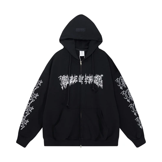 Vetements Logo Zip-Up Hoodie ヴェトモン ロゴ ジップ アップ パーカー