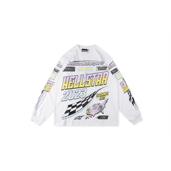 Hellstar Hellstar Graphic Racing Long Sleeve T-Shirt ヘルスター ヘルスター グラフィック レーシング ロング スリーブ Tシャツ