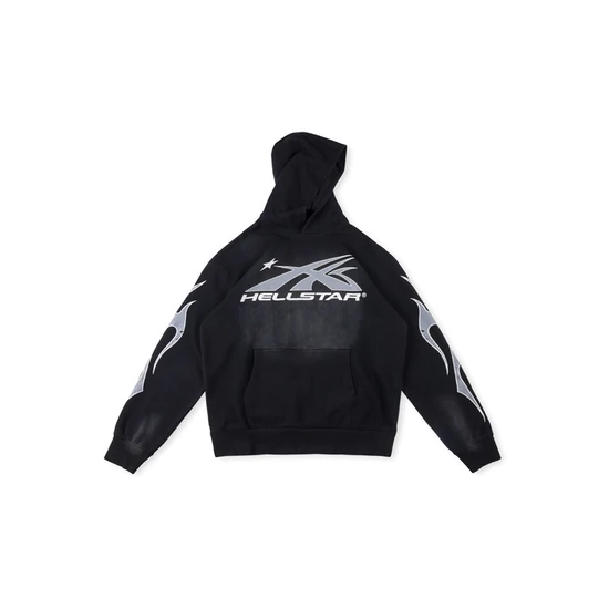 Hellstar Flame Graphic, Moon Star Embroidery Hoodie ヘルスター フレーム グラフィック ムーン スター エンブロイダリー パーカー