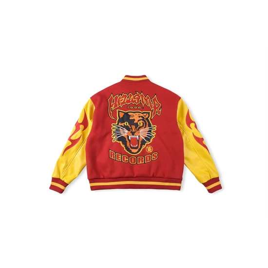 Hellstar Tiger Embroidery Flame Varsity Jacket ヘルスター タイガー エンブロイダリー フレーム バーシティ ジャケット