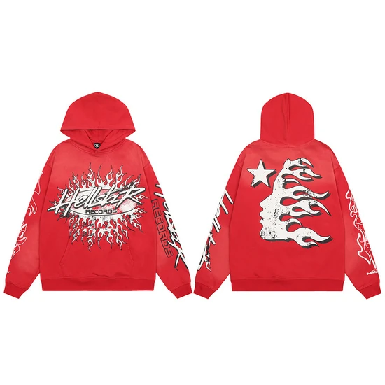 Hellstar Logo Flame Zip-Up Hoodie ヘルスター ロゴ フレーム ジップアップ パーカー