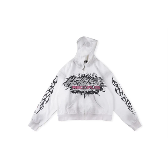 Hellstar Graphic Tribal Sleeve Print Zip-Up Hoodie ヘルスター グラフィック トライバル スリーブ プリント ジップアップ パーカー