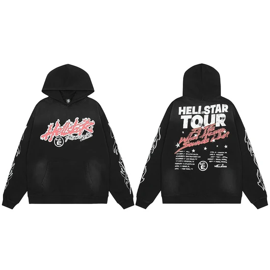 Hellstar Logo World Tour Zip-Up Hoodie ヘルスター ロゴ ワールド ツアー ジップアップ パーカー