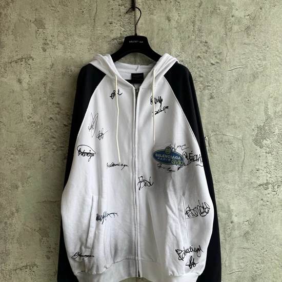 Balenciaga Handwritten Signature Graphic Zip-Up Hoodie バレンシアガ ハンドライティング シグネチャー グラフィック ジップアップ パーカー