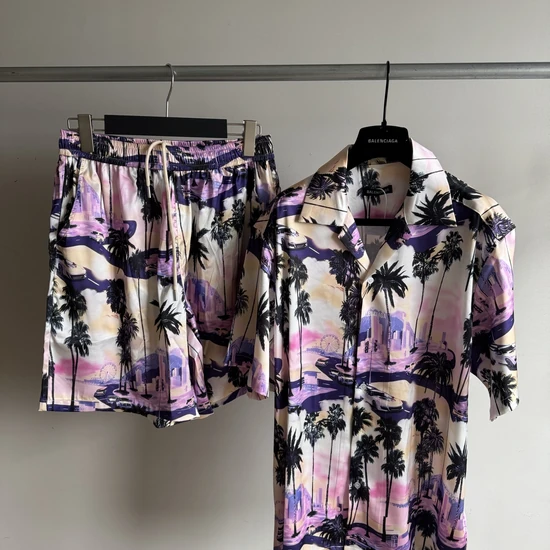 Balenciaga Palm Tree City Print Shirt and Shorts Set バレンシアガ パームツリー シティ プリント シャツ アンド ショーツ セット