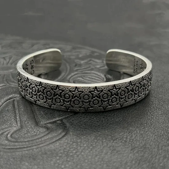 Cody Sanderson Floral Stamped Pattern Cuff Bracelet コディ サンダーソン フローラル スタンプド パターン カフ ブレスレット